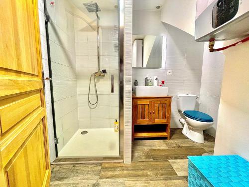 a bathroom with a shower and a toilet at *Le Namasté*Fibre Wifi*Hyper Centre* in Salon-de-Provence