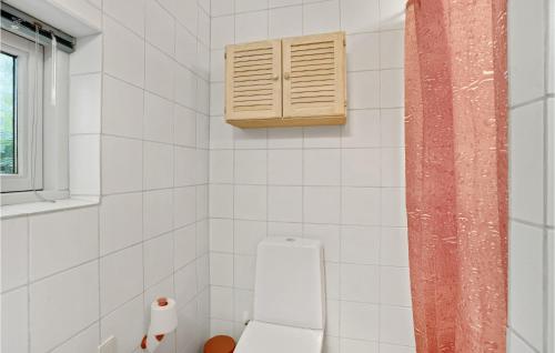 ein weißes Bad mit einem WC und einem Fenster in der Unterkunft Pet Friendly Home In Oksbl With Wifi in Oksbøl