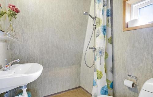 a bathroom with a shower and a sink at 2 Bedroom Awesome Home In Fredericia in Fredericia