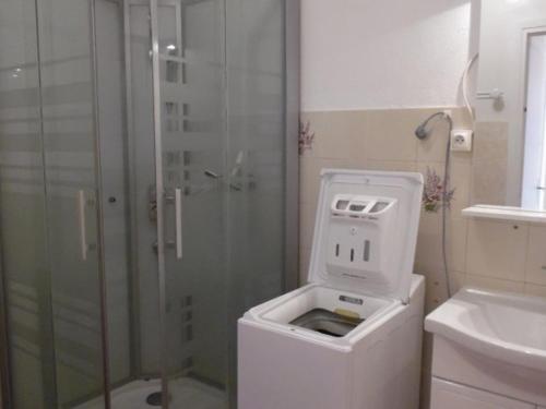 Kúpeľňa v ubytovaní Appartement F2 spacieux avec loggia et garage à 500m des Thermes - 4 couchages, animaux acceptés - FR-1-703-91