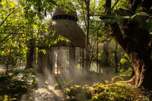 a tree house in the middle of a forest at Tree Scape Retreat Resort in Chiang Mai