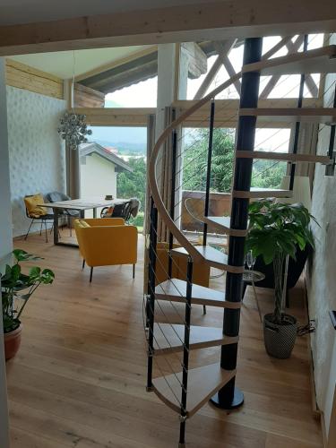 Balkón nebo terasa v ubytování Loftwohnung mit Bergblick
