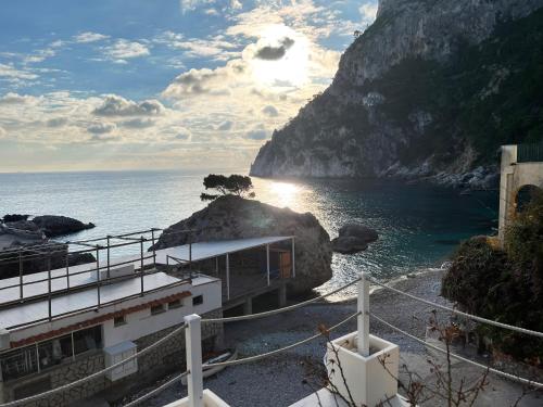 a view of the ocean from a cruise ship at Capri Suite on the beach in Capri