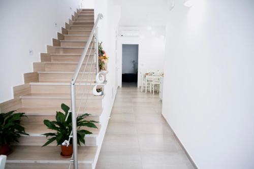 a staircase in a house with plants at Bed & Breakfast Terra d'Arneo in Leverano