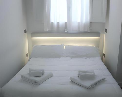 a white bed with two pillows on top of it at Sui Tetti Luxury Rooms in Lecce