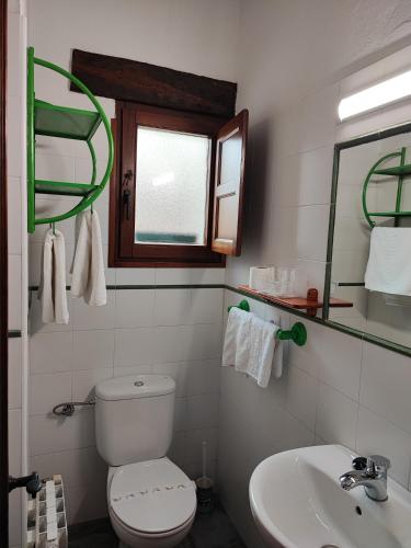 a bathroom with a toilet and a sink at Pasaje San Jorge in Comillas