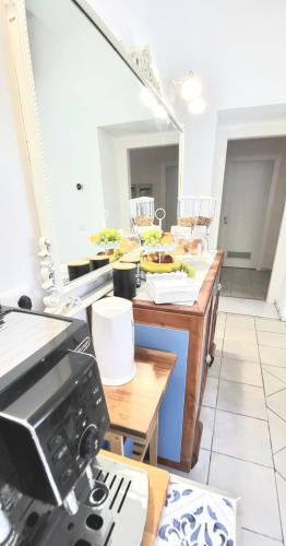 a kitchen with a counter with food on it at B & B LuVì in Vibo Valentia