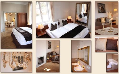 a collage of pictures of a hotel room at Jagdschloss Mönchbruch in Mörfelden-Walldorf