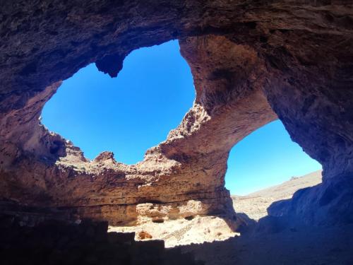 a view of the sky from inside a cave at Auberge restaurant Afoud in Agoudal