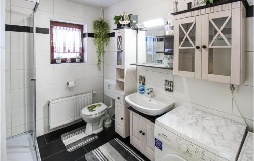 uma casa de banho com um WC e um lavatório em 2 Bedroom Cozy Apartment In Arrach em Arrach