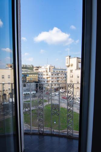 a view of a city from a window at Square 6 in Belgrade