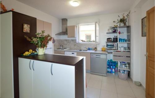 - une cuisine avec un comptoir dans une pièce dans l'établissement Awesome Home In Cervione With Wifi, à Cervione