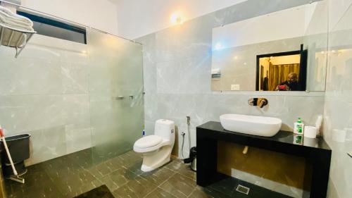 Bilik mandi di Spring Gardens and Farmstay