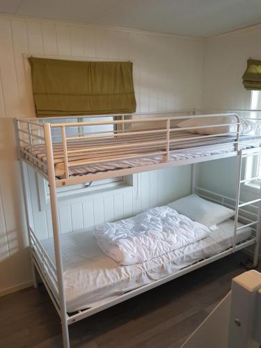 ein paar Etagenbetten in einem Zimmer in der Unterkunft Fjærland Våteviksvegen 17 in Bøyum