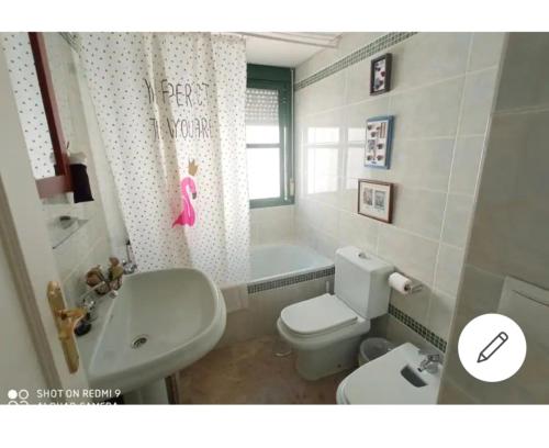 コルドバにあるSanta Marina Flowersのバスルーム(白いトイレ、シンク付)