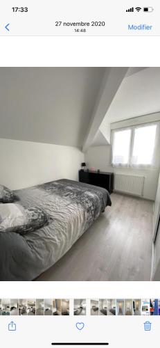 une chambre avec un lit et une fenêtre dans l'établissement Résidence Meublée Disney et Paris, à Bussy-Saint-Georges