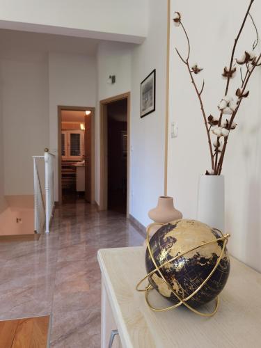 a vase sitting on a counter in a room at Apartment Luce in Pićan