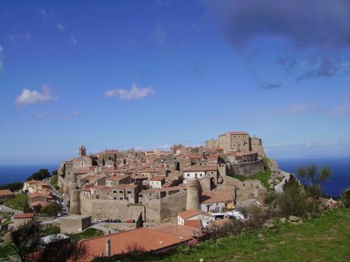 a village on top of a hill with the ocean at Ammiraglio in Campese