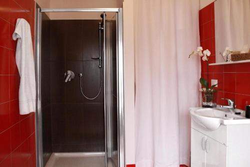 a bathroom with a shower and a sink at Residenza Giacomuzzi in Mestre