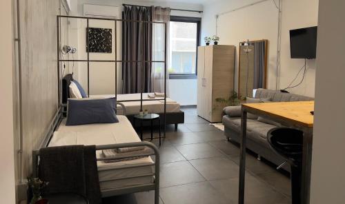 Televízia a/alebo spoločenská miestnosť v ubytovaní Virginia's Boutique Apartments