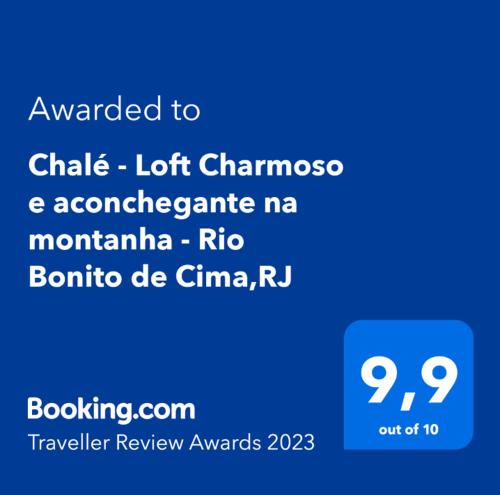 ใบรับรอง รางวัล เครื่องหมาย หรือเอกสารอื่น ๆ ที่จัดแสดงไว้ที่ Chalé - Loft Charmoso e aconchegante na montanha - Rio Bonito de Lumiar,RJ
