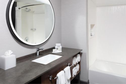 a bathroom with a sink and a mirror at Courtyard by Marriott Memphis East Galleria in Memphis