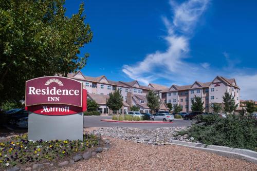 a sign in front of a residence inn maruth at Residence Inn by Marriott Albuquerque Airport in Albuquerque