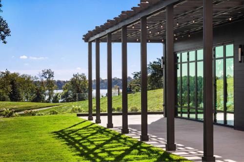a pavilion with a view of a field of grass at Ann Arbor Marriott Ypsilanti at Eagle Crest in Ann Arbor