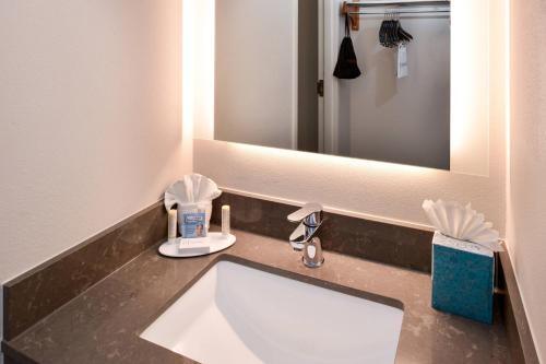 uma casa de banho com um lavatório e um espelho em Fairfield Inn Arlington Near Six Flags em Arlington
