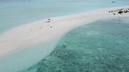 an aerial view of a beach and the ocean at Mahchavaru Maldives in Mathiveri