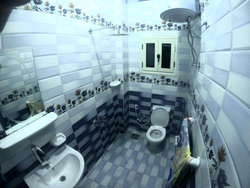 Ahmed House في سفاجا: حمام صغير مع مرحاض ومغسلة