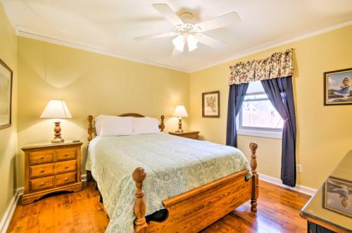 a bedroom with a bed and a ceiling fan at Damascus Apt with Views, Walk to Shops and Parks! in Damascus
