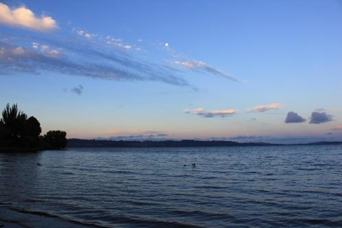 a view of a large body of water at Lakeview Small Studio in Rotorua