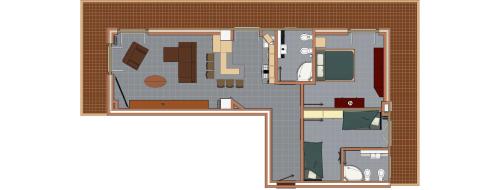 a floor plan of a small house with at Appartamenti Lago di Como in Valbrona