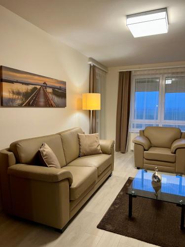Χώρος καθιστικού στο Chance Apartman Bükfürdő