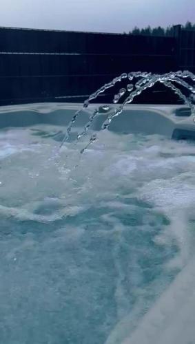 a pool of water with ice in it at Chalet Young & Fun in Freyung