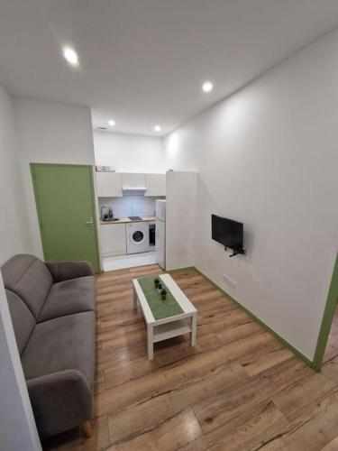 a living room with a couch and a table at Magnifique Appartement de Type 2 in Saint-Étienne