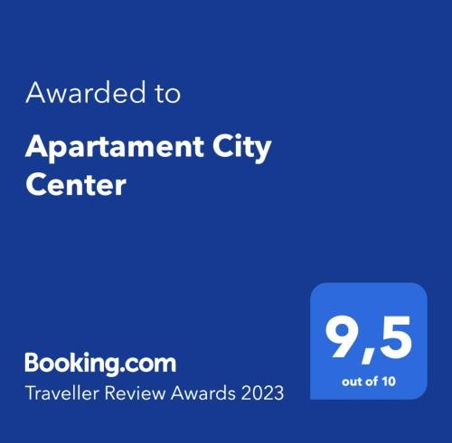 Apartament City Center - 24 h contactless self check-in, no smoking, free bottled water, coffee and tea tanúsítványa, márkajelzése vagy díja