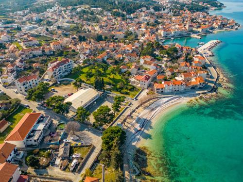 an aerial view of a town on the beach at Apartment Mia in Sutivan