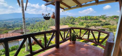 a view from the balcony of a house at Akawanka Lodge in San Agustín