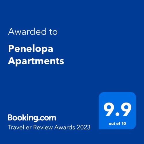 Sijil, anugerah, tanda atau dokumen lain yang dipamerkan di Penelopa Apartments