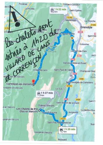 a map of the amazonazonazonazonazonazonazonazonazonazonazon at ETERPA Les chalets de Pré Clos en Vercors in Saint-Andéol