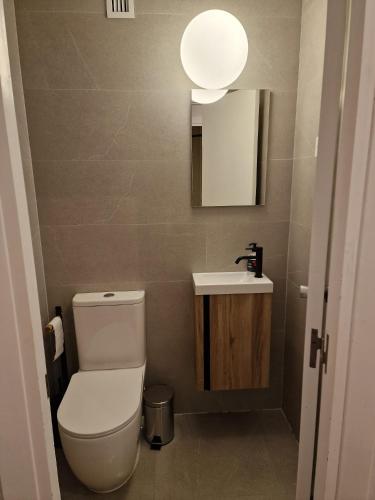 a bathroom with a toilet and a sink at Bakio Beach VIII by Aston Rentals in Bakio