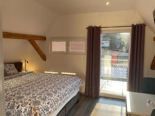 Postel nebo postele na pokoji v ubytování Das Herzchen von Ellenz