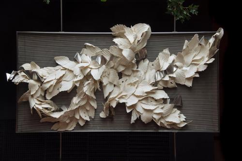 a bunch of dried leaves on a wall at Loews Nashville Hotel at Vanderbilt Plaza in Nashville