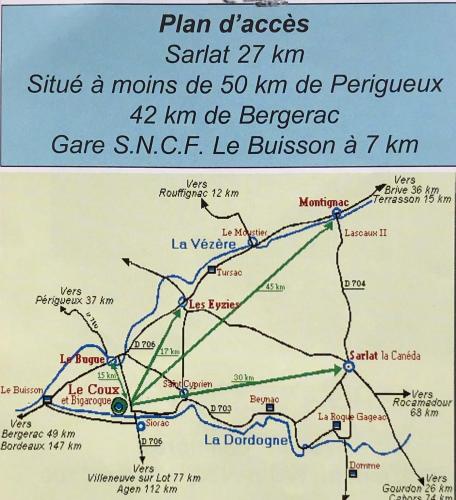 a map of the planned route for the eruptions at Manoir de La Brunie-Grand Longere in Coux-et-Bigaroque
