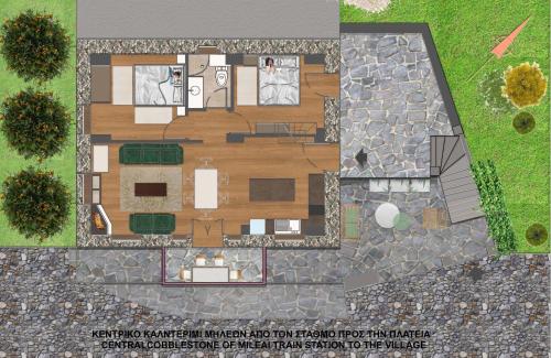 a floor plan of a house at Αρχοντικό Γιούλη in Miléai