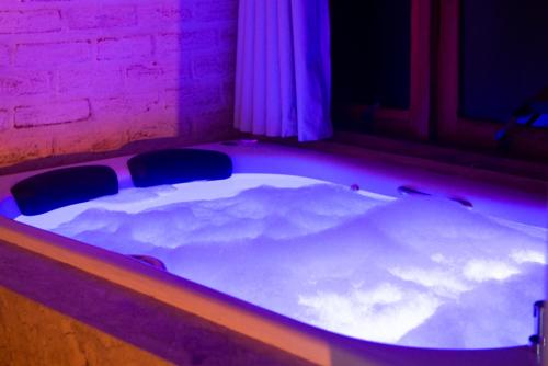 a jacuzzi tub filled with snow in a room at Pousada Alpes da Mantiqueira in Monte Verde
