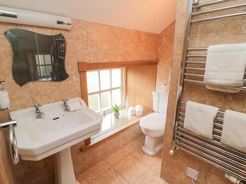 ein Badezimmer mit Waschbecken und Toilette in der Unterkunft Low Croft in Alnwick