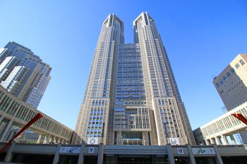 a group of tall buildings in a city at Stay SAKURA Tokyo Shinjuku Hyakukura in Tokyo